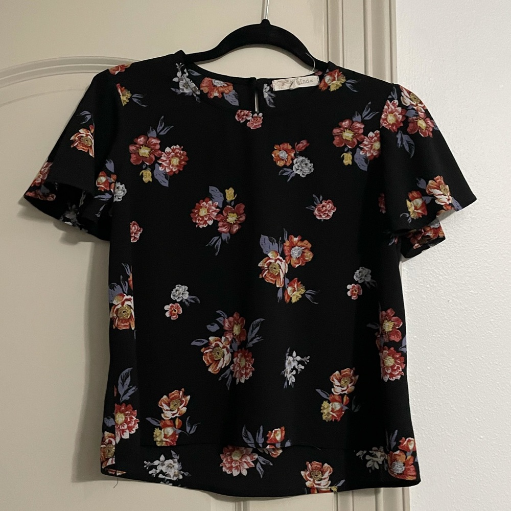 Black Floral Top